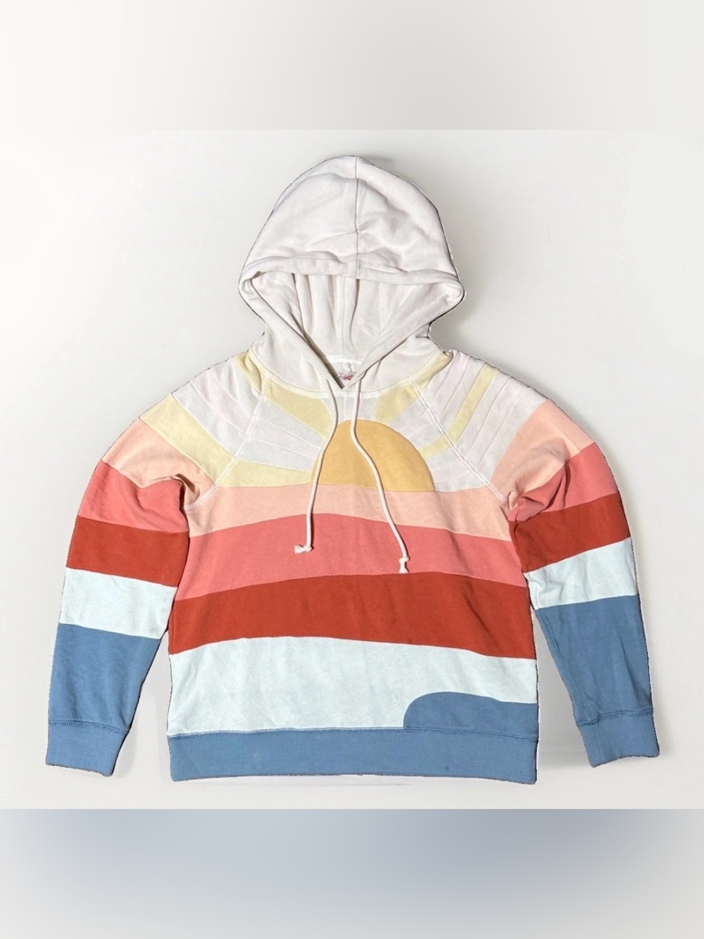 Faherty Hoodie Womens Small Multicolor Sunrise Colorblock Graphic Pullover